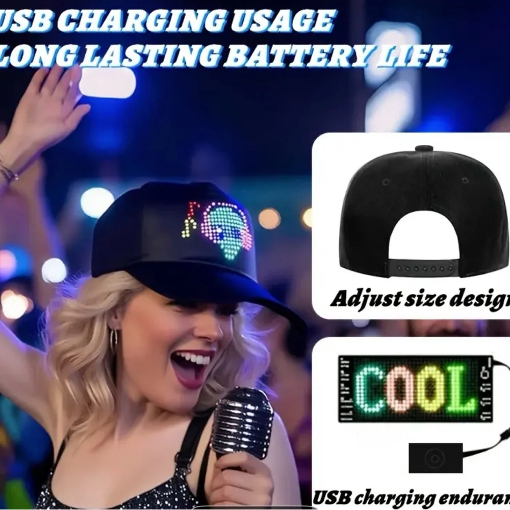 NWT LED Programmable Display Hat